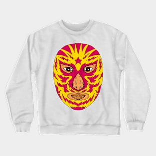 Luchador Mask Star Lightning Bolt Drawing Crewneck Sweatshirt